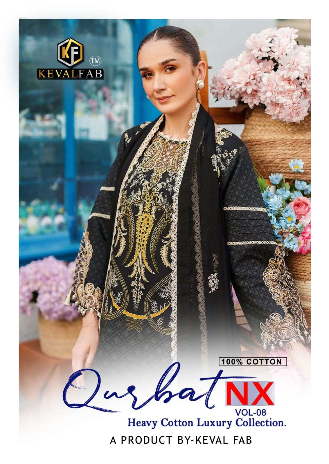 KEVAL FAB QURBAT NX VOL 8 NEW DESIGNS COTTON DIGITAL PRINTS SALWAR SUIT