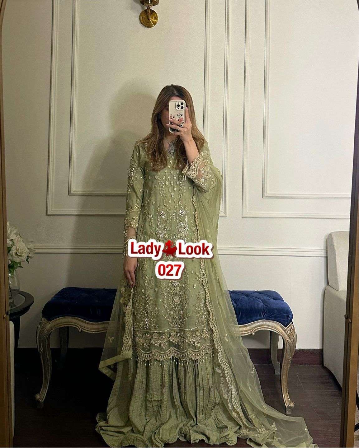 LADY LOOK 027 GEORGETTE BEAUTIFUL DESIGNER WORK READY MADE PARTY WEAR SUIT