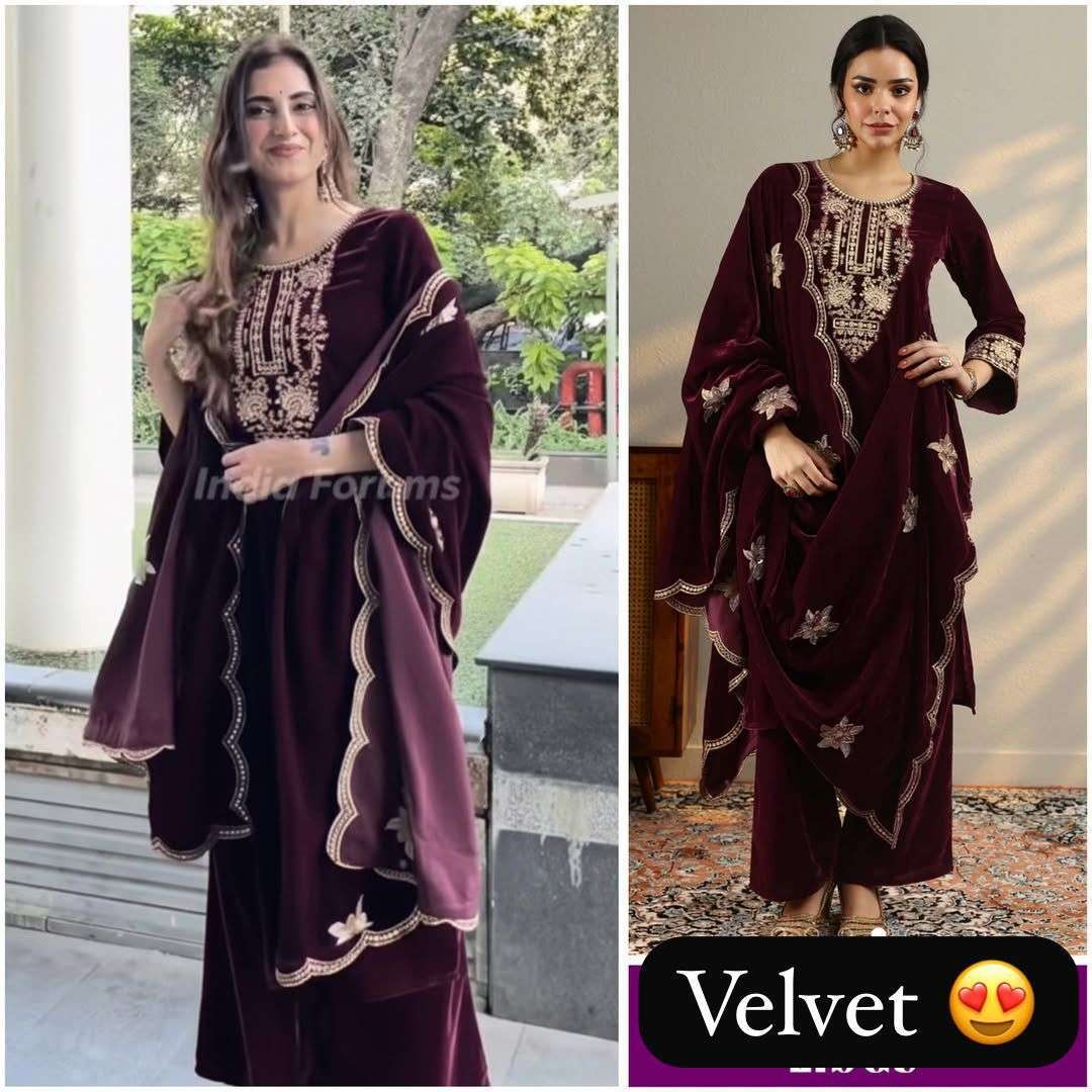LG 2040 VELVET SEQUENCE EMBROIDERY DESIGNER WORK PAKISTANI STYLE SUIT