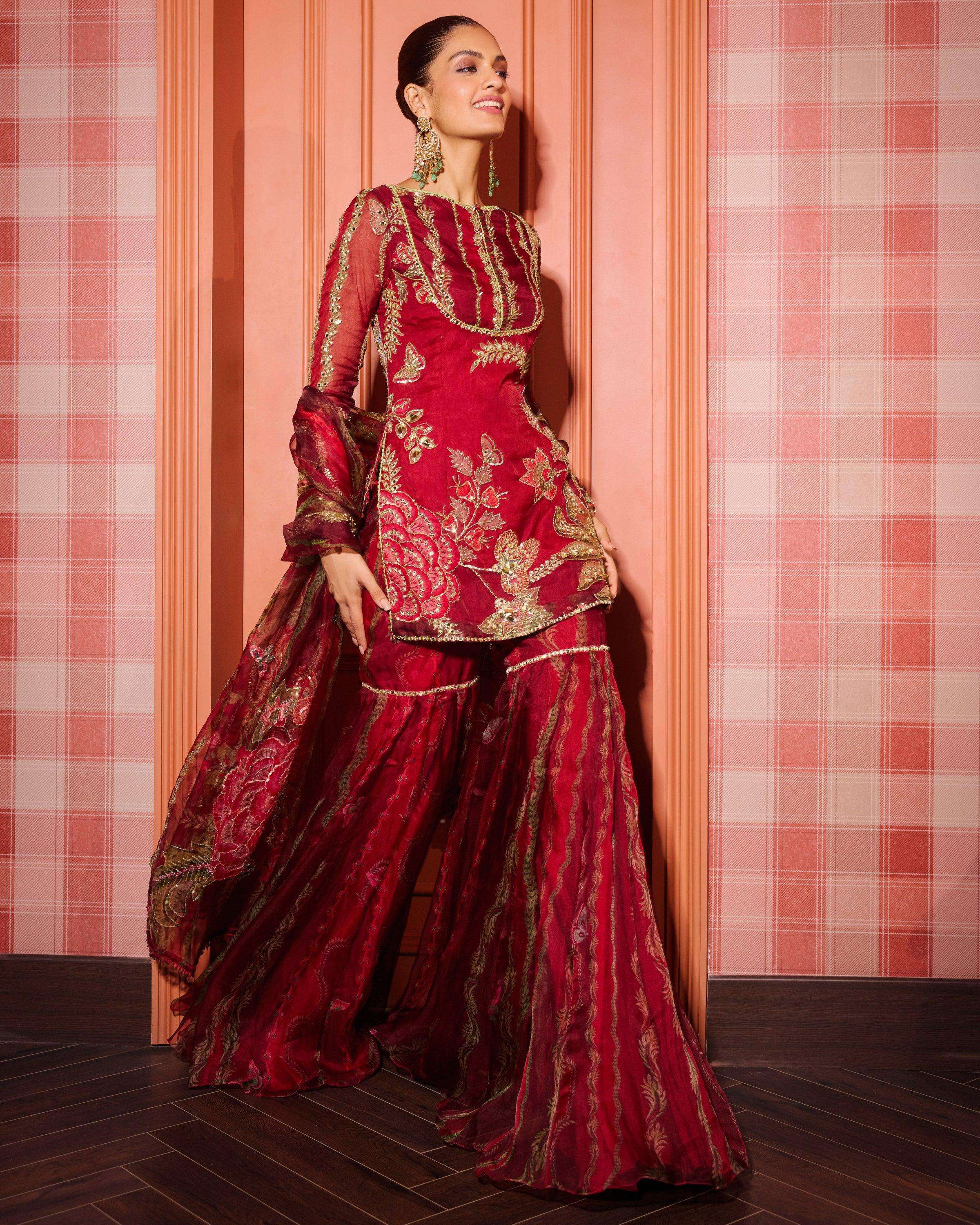 LG 2066 ORGANZA BEAUTIFUL DESIGNER WEDDING WEAR LADIES SHARARA SUIT