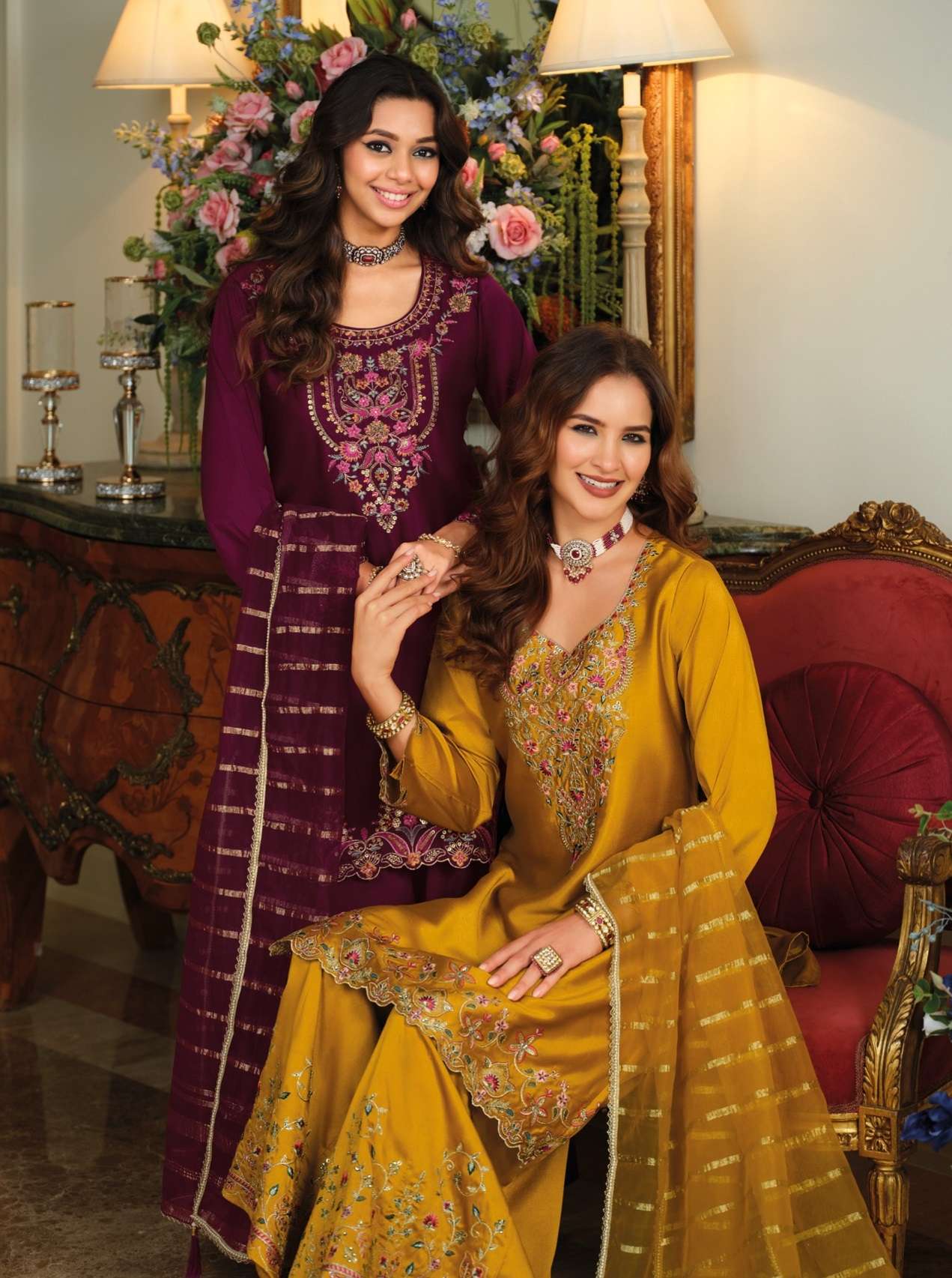 LILY AND LALI TVESA SILK BEAUTIFUL EMBROIDERY DESIGNER PARTY WEAR LADIES SUIT