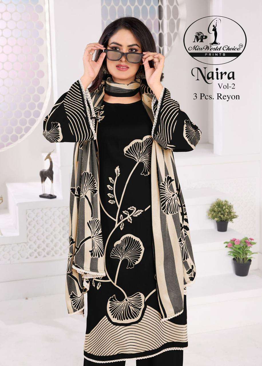 MISS WORLD CHOICE NAIRA VOL 2 RAYON FANCY WORKS LADIES SALWAR SUIT