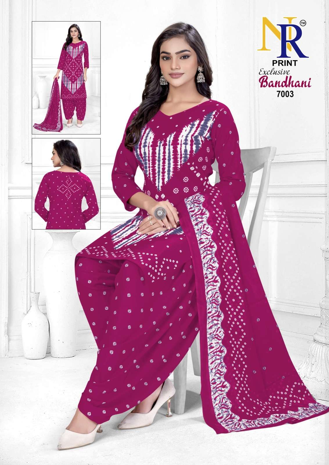 NR PRINT BANDHANI VOL 7 COTTON BANDHANI PRINT PATIALA SALWAR SUIT