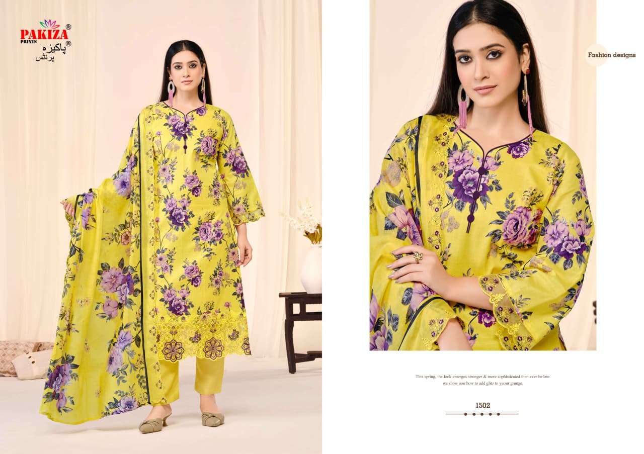 PAKIZA PRINTS ABU REHAN VOL 15 LAWN COTTON DIGITAL PRINT WITH FANCY WORK SUIT