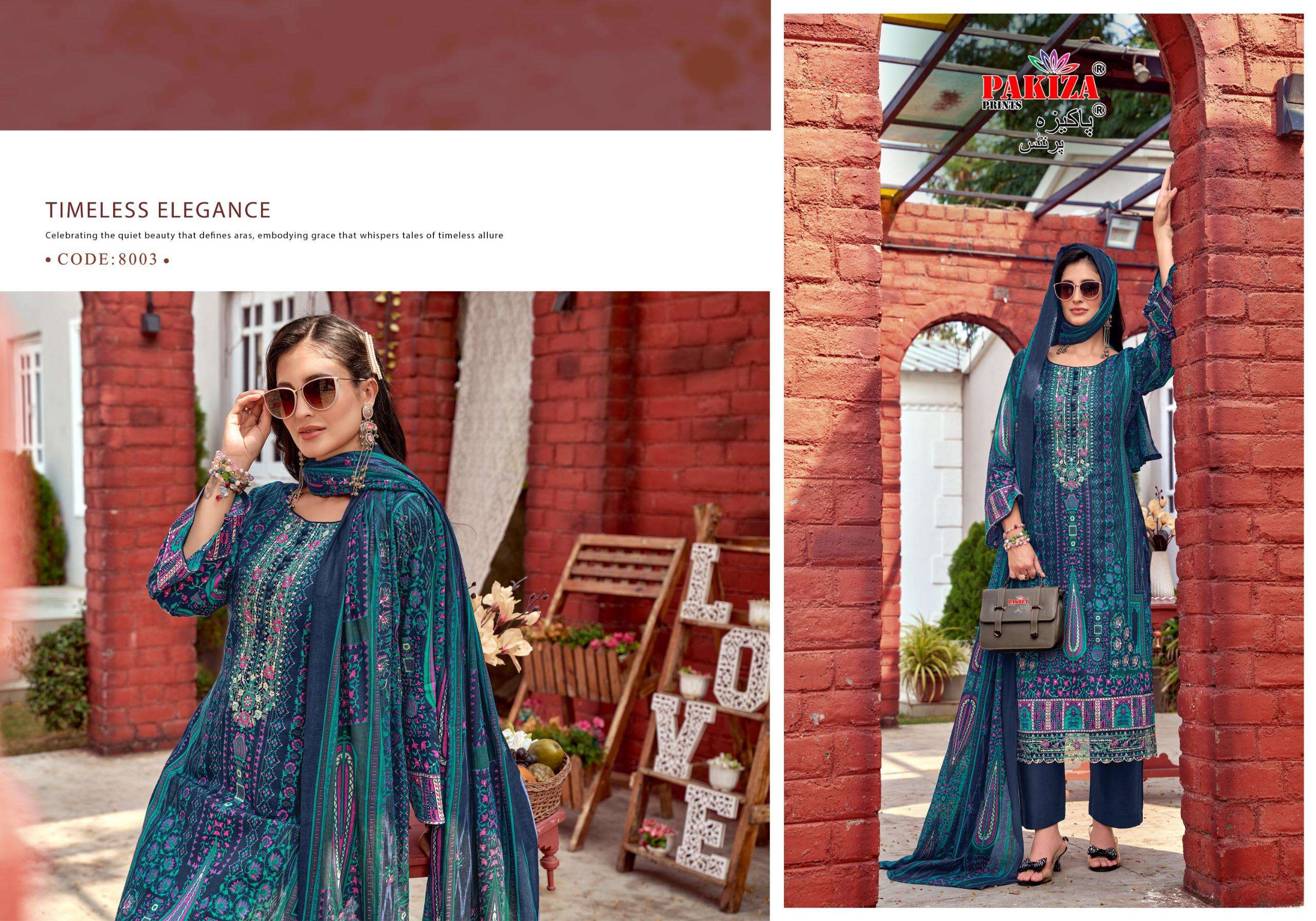 PAKIZA PRINTS FARMAISH VOL 8 JAM SATIN PRINT WITH FANCY KASHMIRI EMBROIDERY WORK SUIT