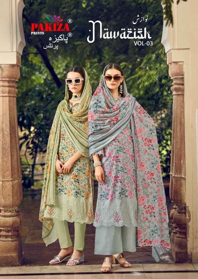 PAKIZA PRINTS NAWAZISH VOL 3 LAWN COTTON FANCY EMBROIDERY WORK SUIT