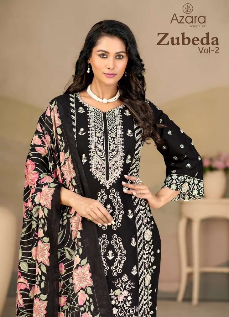 RADHIKA FASHION AZARA ZUBEDA LAWN COTTON FANCY EMBROIDERY WORK SUIT