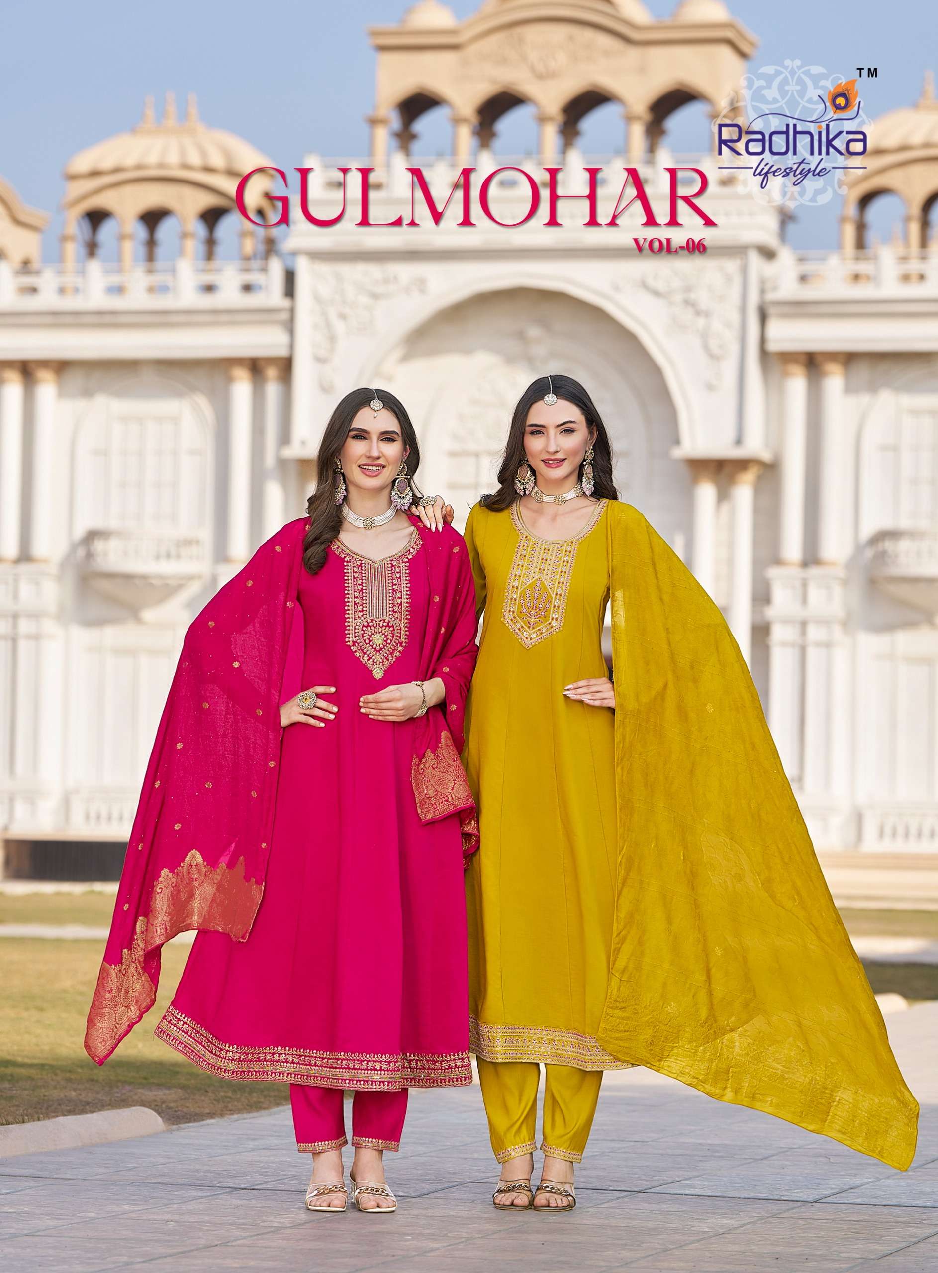 RADHIKA LIFESTYLE GULMOHAR VOL 6 SILK DESIGNER ANARKALI GOWN STYLE SUIT