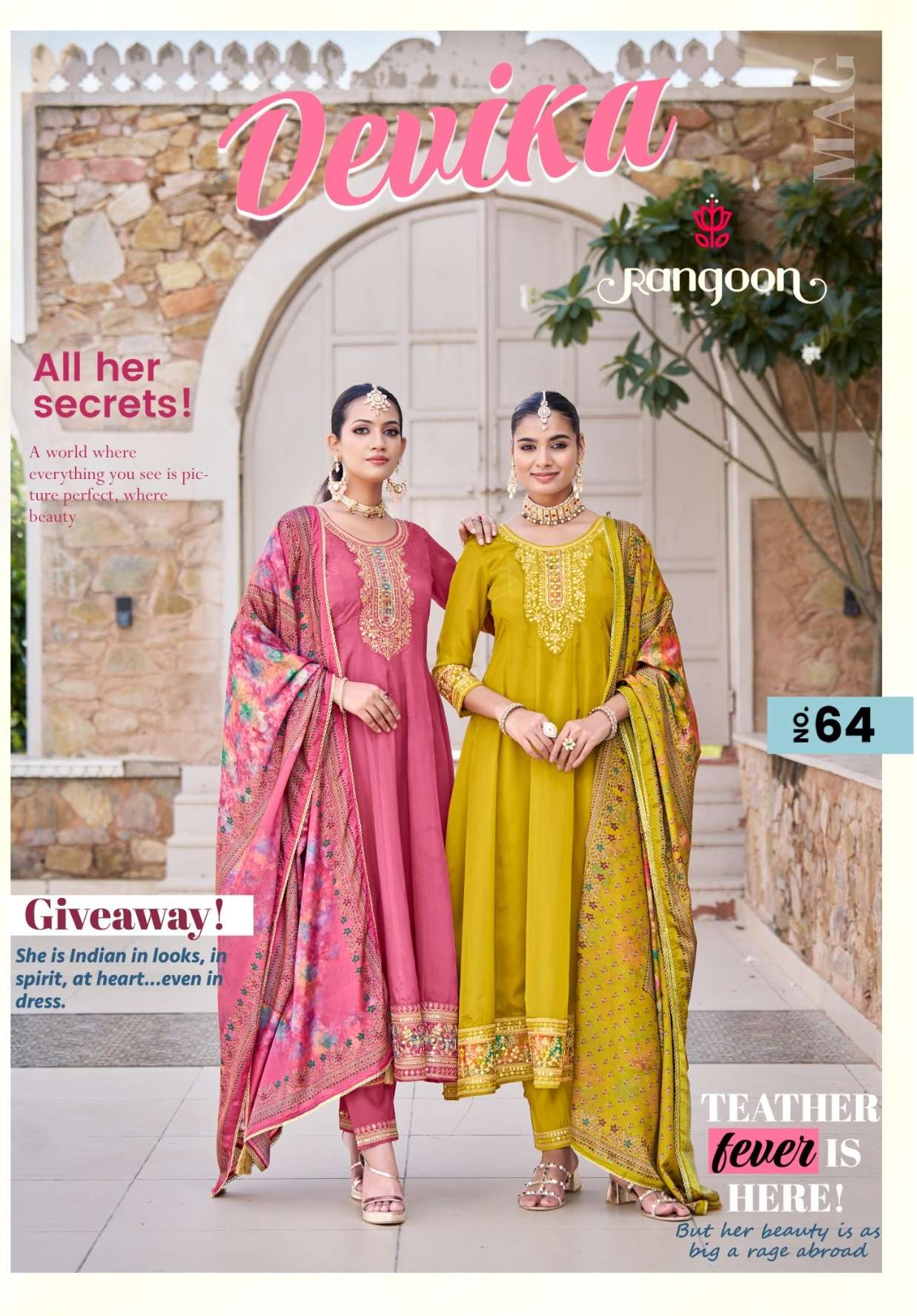 RANGOON DEVIKA HEAVY DESIGNER PARTY WEAR ANARKALI STYLE READY MADE SUIT