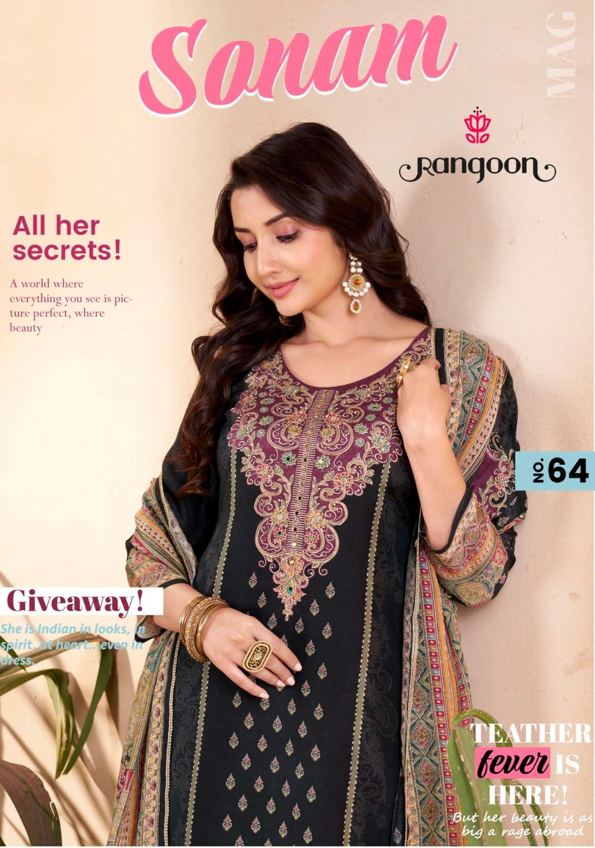 RANGOON SONAM MUSLIN DIGITAL PRINT WITH WORK LADIES READY MADE SUIT