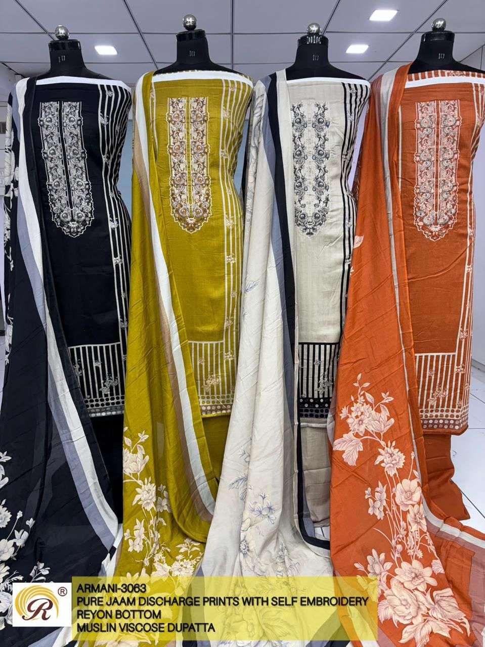 RASHI PRINTS ARMANI JAM SILK FOIL PRINT WITH WORKS SUIT