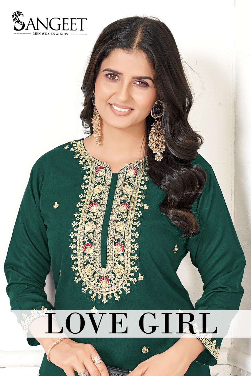 SANGEET LOVE GIRL VOL 1 RAYON FANCY WORKS LADIES KURTI 