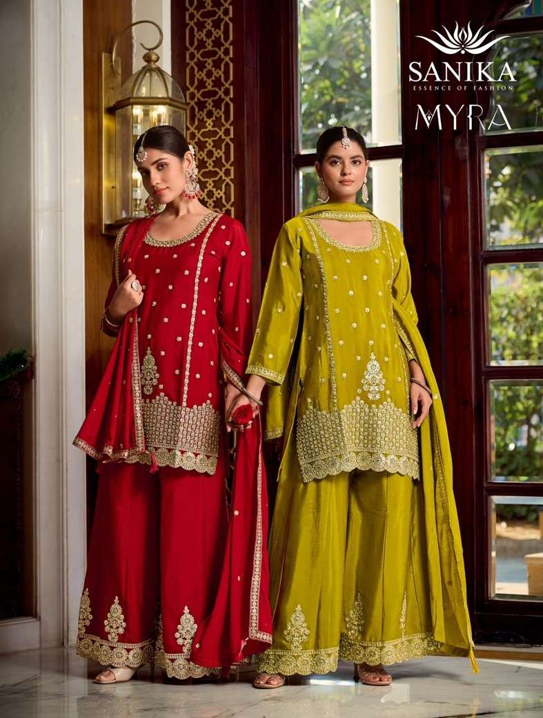 SANIKA FASHION MYRA SILK HEAVY EMBROIDERD PARTY WEAR LADIES SUIT