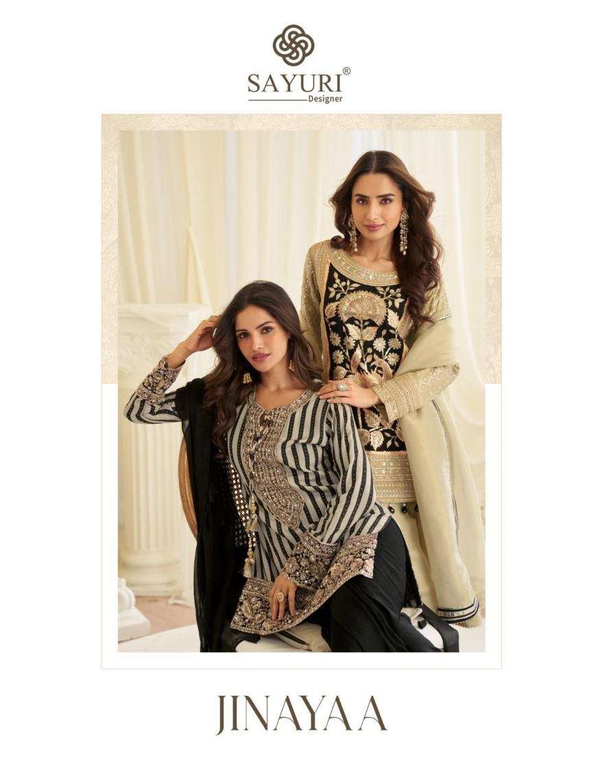 SAYURI DESIGNER JINAYAA SILK HEAVY EMBROIDERD DESIGNER PARTY WEAR LADIES SUIT