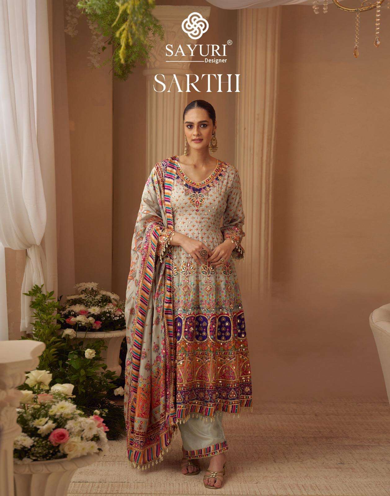 SAYURI DESIGNER SARTHI SILK HEAVY DESIGNER WEDDING WEAR SUIT