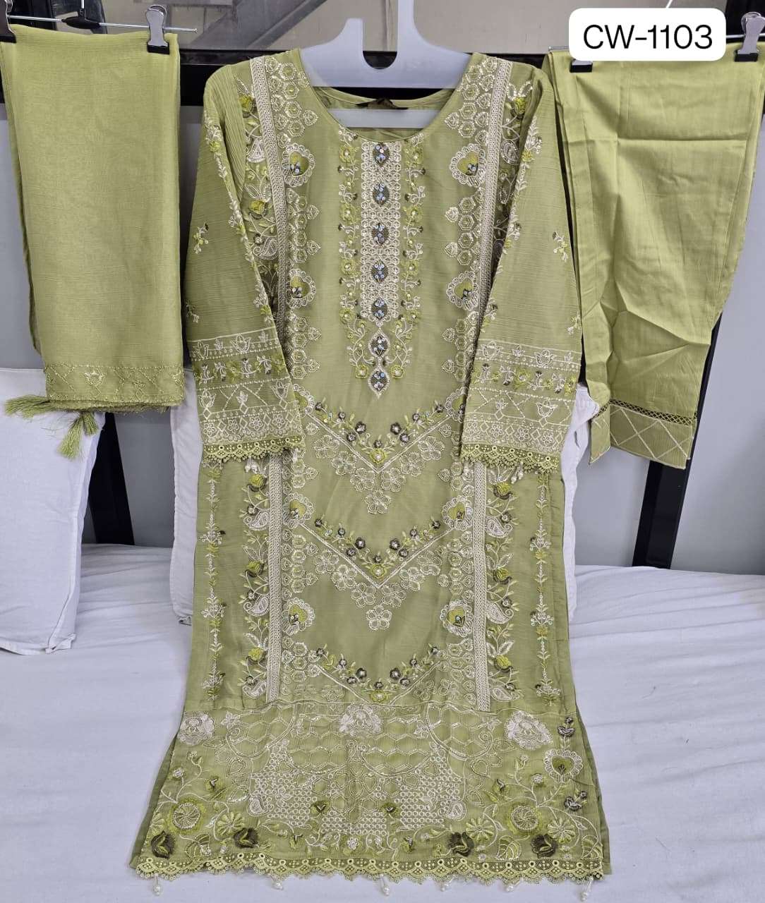 SHRADDHA DESIGNER MUSHQ CW 1103 EMBROIDERY DESIGNER PAKISTANI SUIT