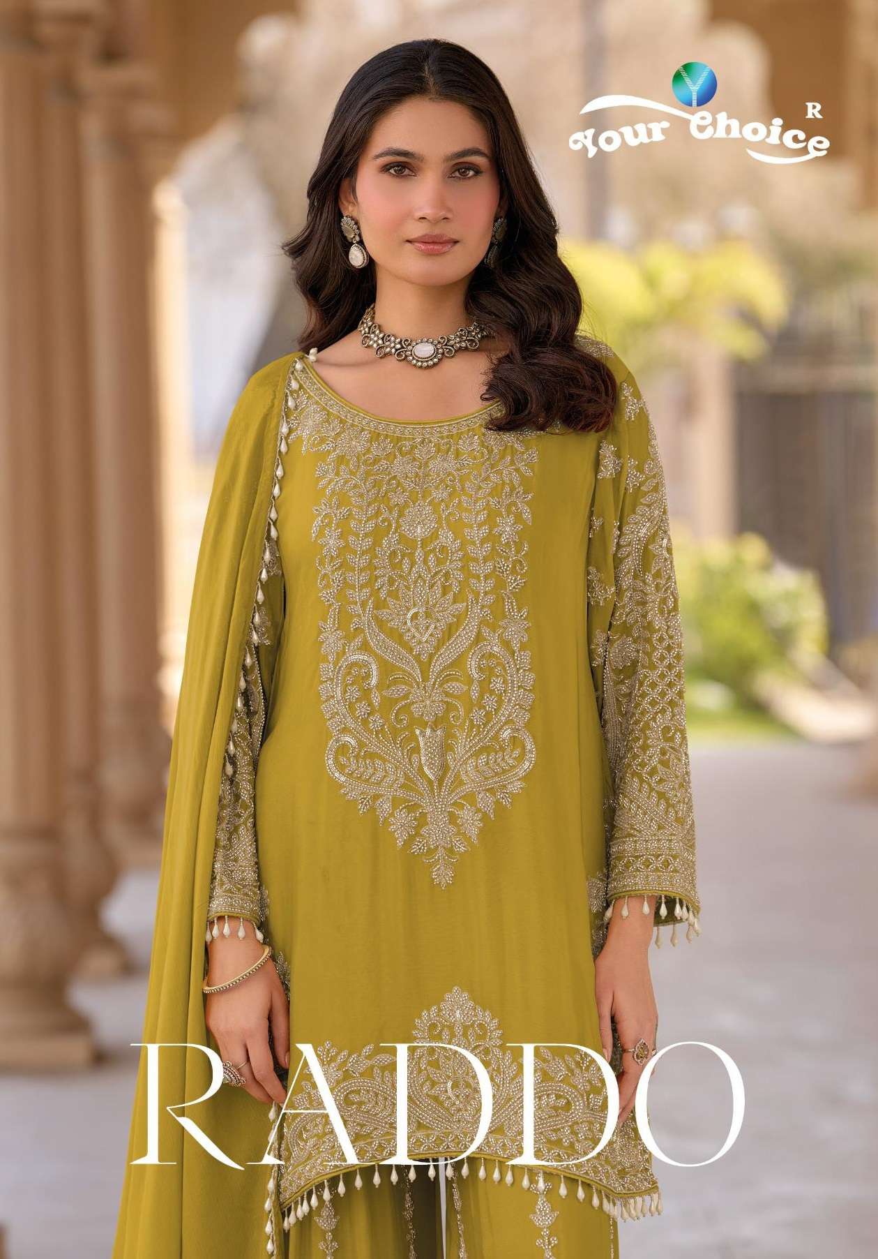 YOUR CHOICE RADDO HEAVY EMBROIDERY DESIGNER FESTIVE WEAR LADIES SUIT