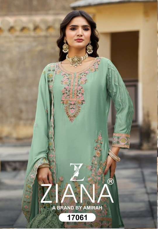 ZIANA D NO 17061 SILK HEAVY DESIGNER FESTIVE WEAR READY MADE LADIES SUIT