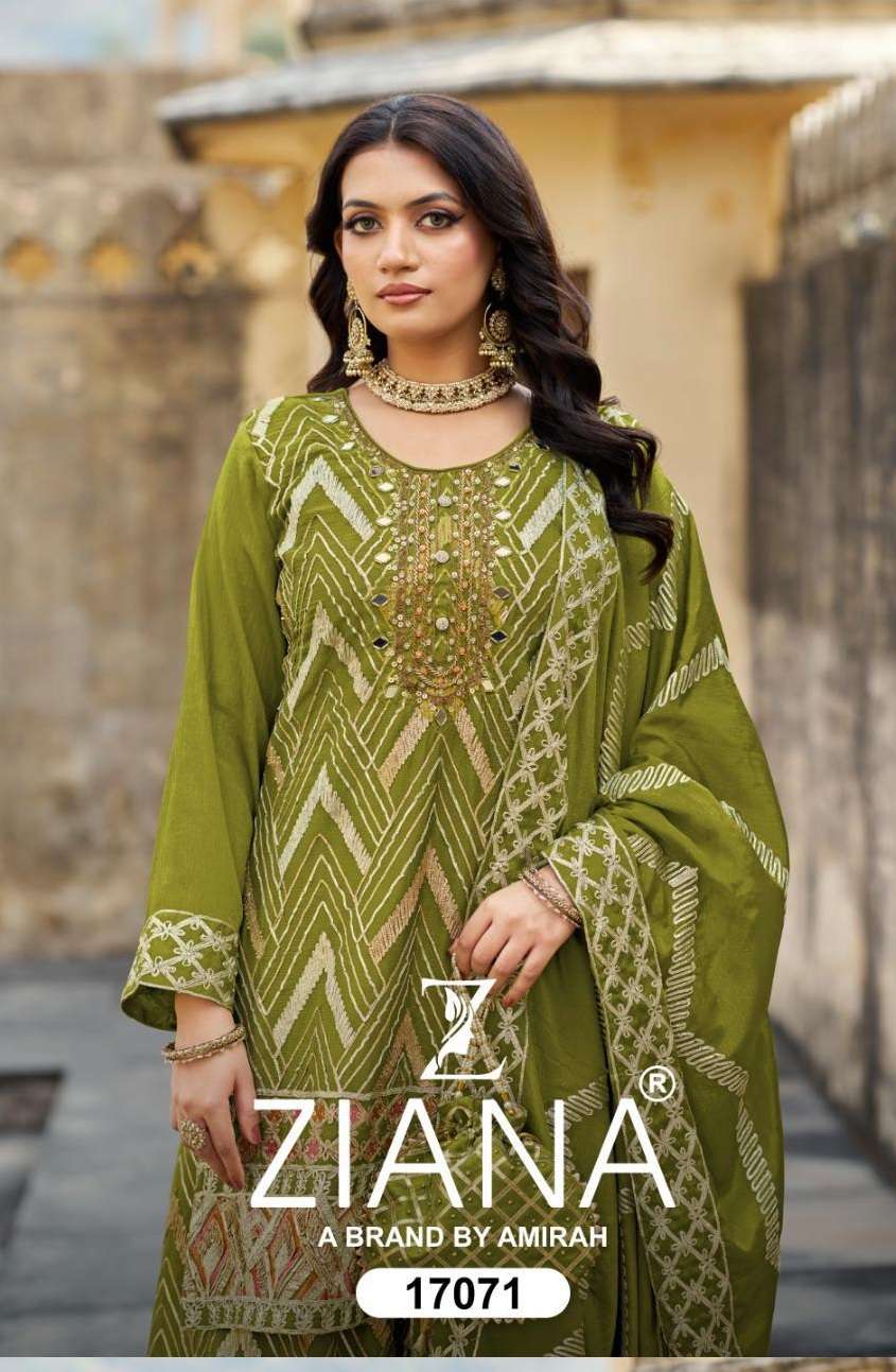 ZIANA D NO 17071 SILK HEAVY BEAUTIFUL DESIGNER PARTY WEAR LADIES SUIT