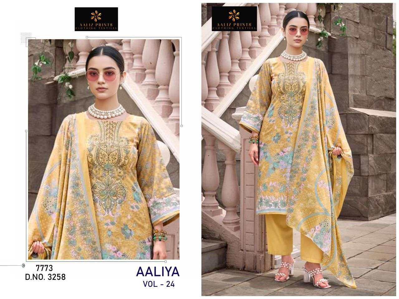 AALIZ PRINTS AALIYA VOL 24 COTTON DIGITAL STYLE PRINT WITH WORK SUIT