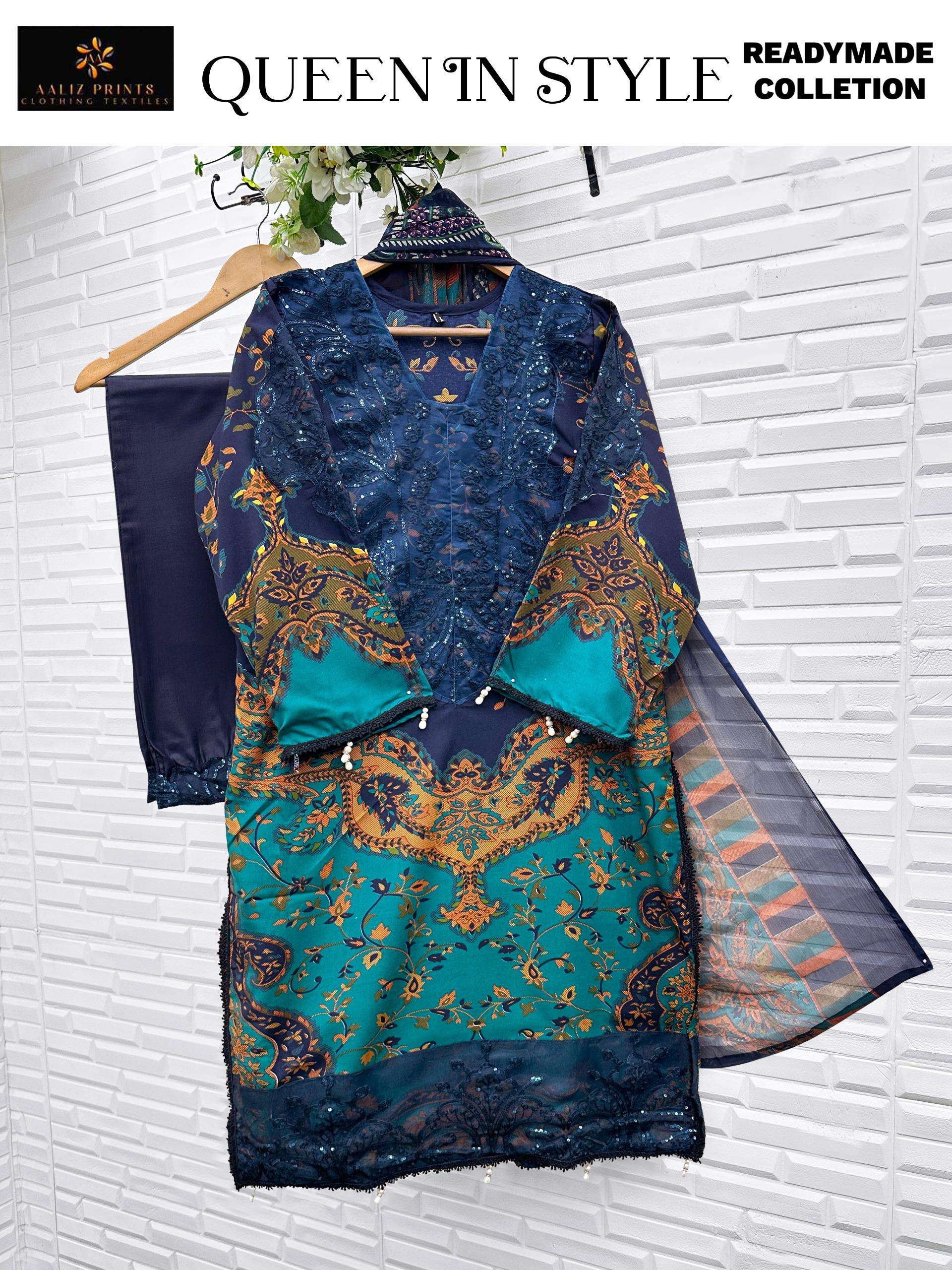 AALIZ PRINTS D NO 3097 COTTON PATCH EMBROIDERY WORK SALWAR KAMEEZ 