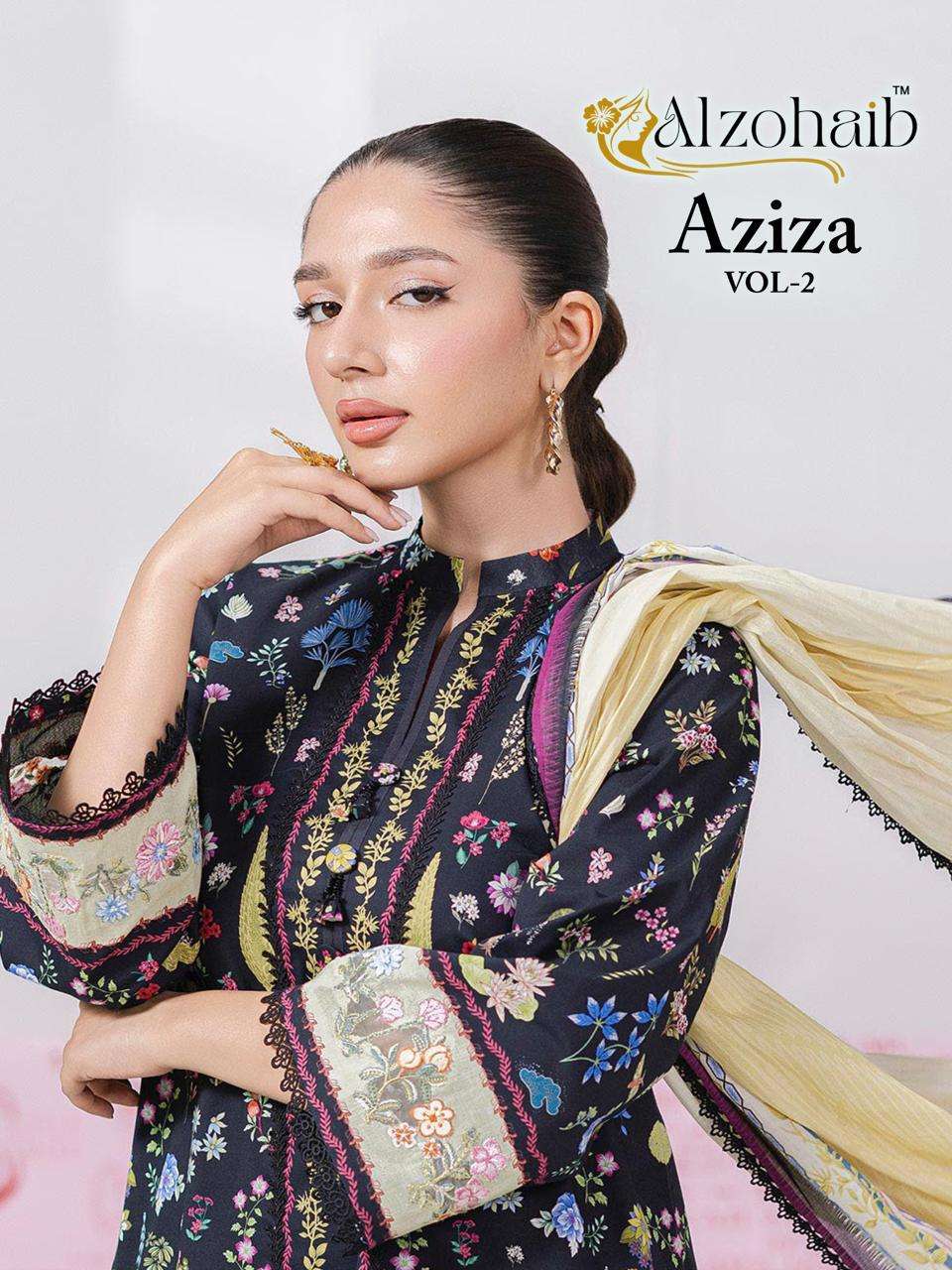 AL ZOHAIB AZIZA VOL 2 COTTON PATCH EMBROIDERY WORK SALWAR KAMEEZ