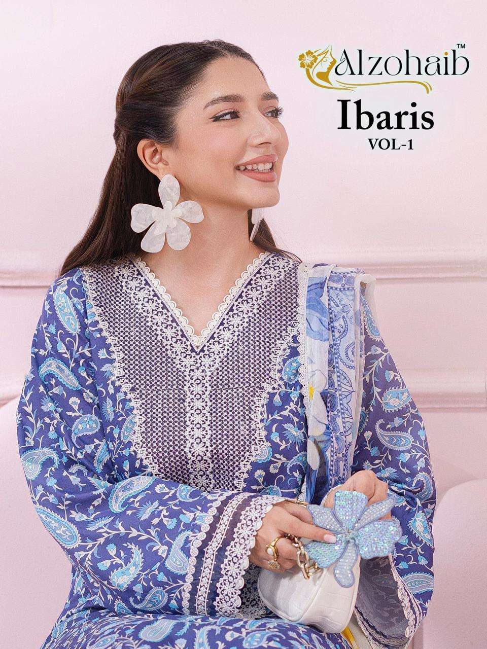AL ZOHAIB IBARIS VOL 1 COTTON PATCH EMBROIDERY WORK SALWAR KAMEEZ 