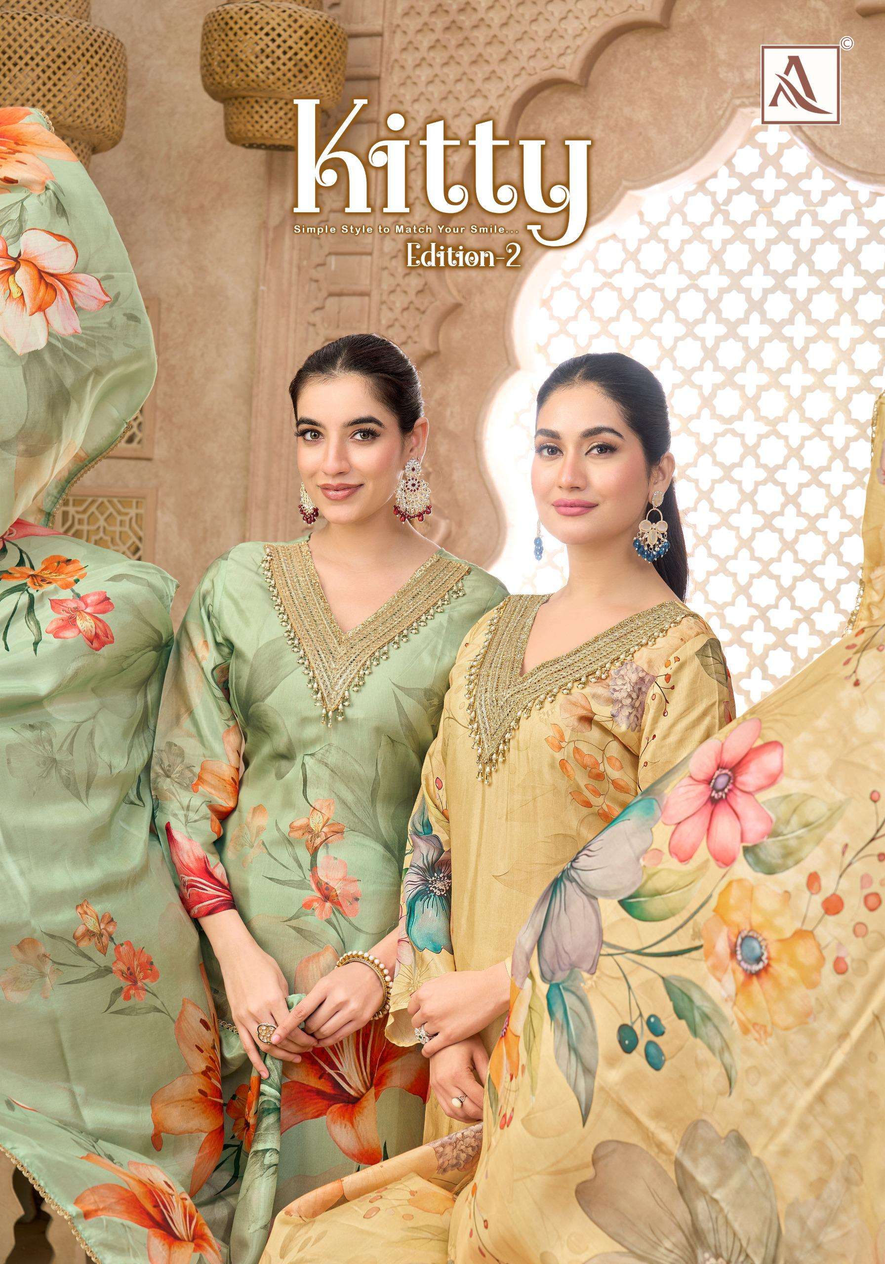 ALOK SUITS KITTY VOL 2 VISCOSE DIGITAL PRINT WITH FANCY EMBROIDERY WORK SUIT