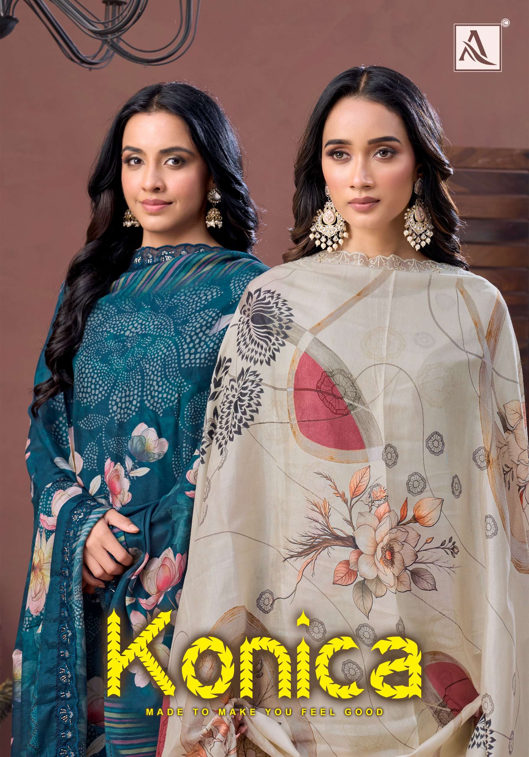 ALOK SUITS KONICA VISCOSE DIGITAL PRINT WITH FANCY EMBROIDERY WORK SUIT