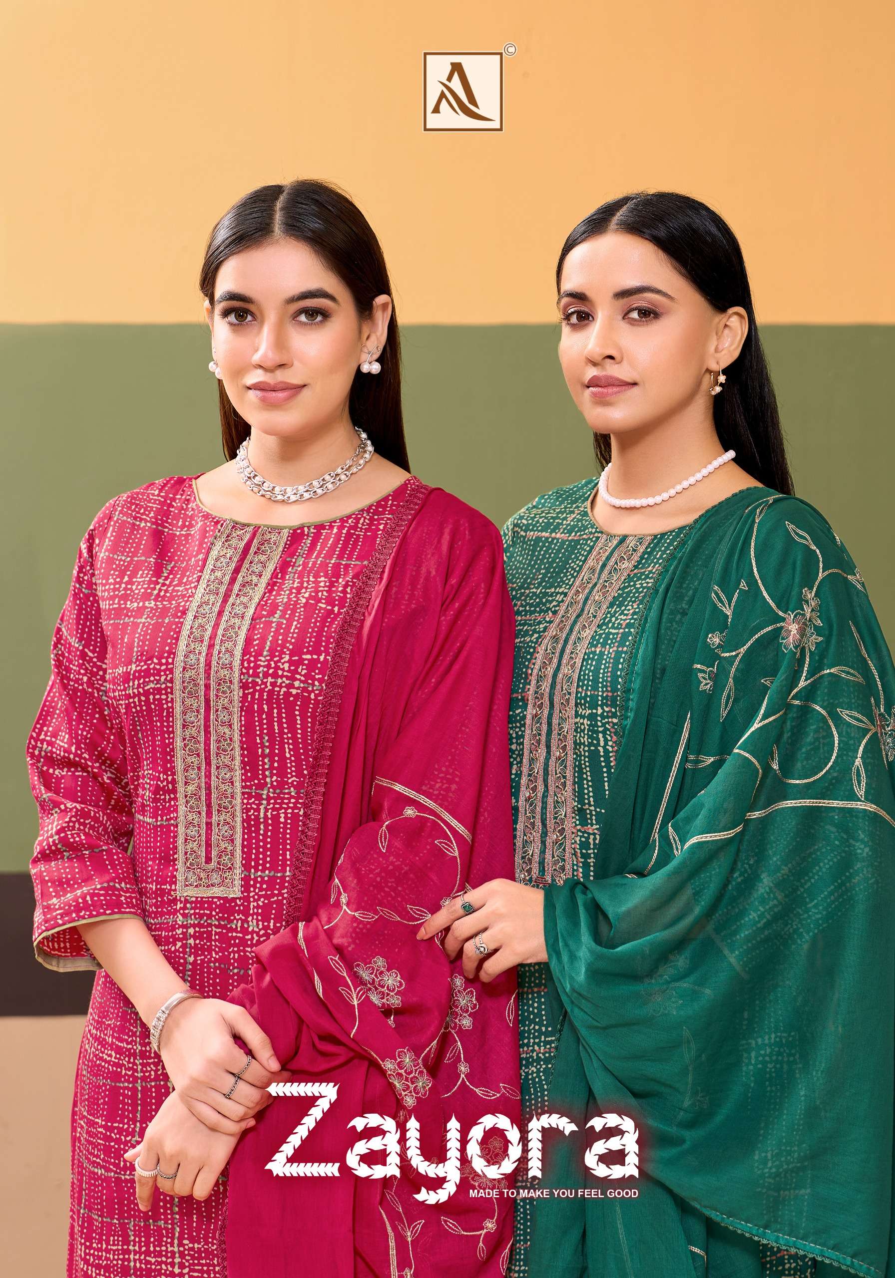 ALOK SUITS  ZAYORA JAM COTTON WITH FANCY EMBROIDERY WORK SUIT