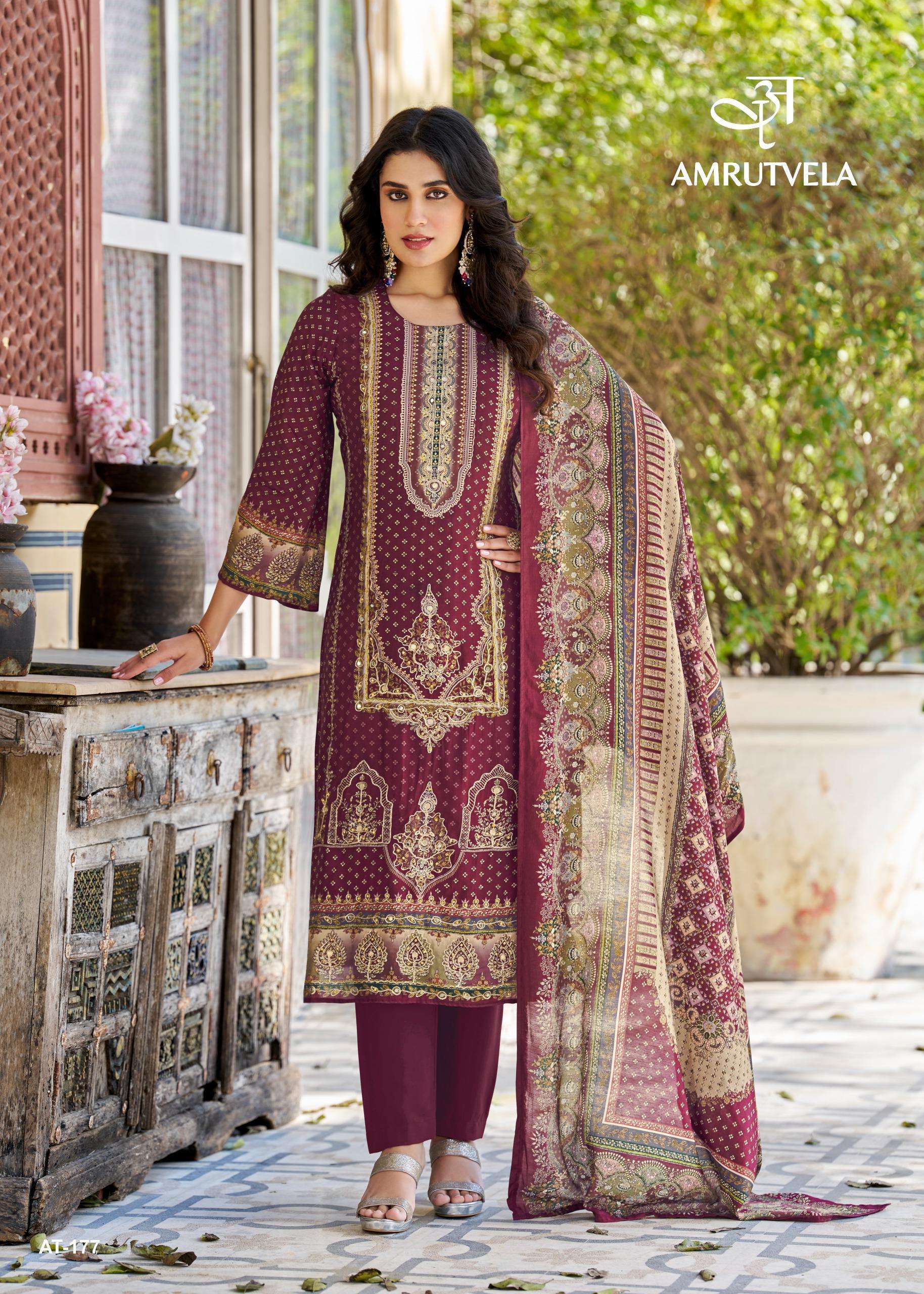 AMRUTVELA AT 177 VISCOSE DIGITAL PRINT WITH FANCY WORK PAKISTANI SUIT
