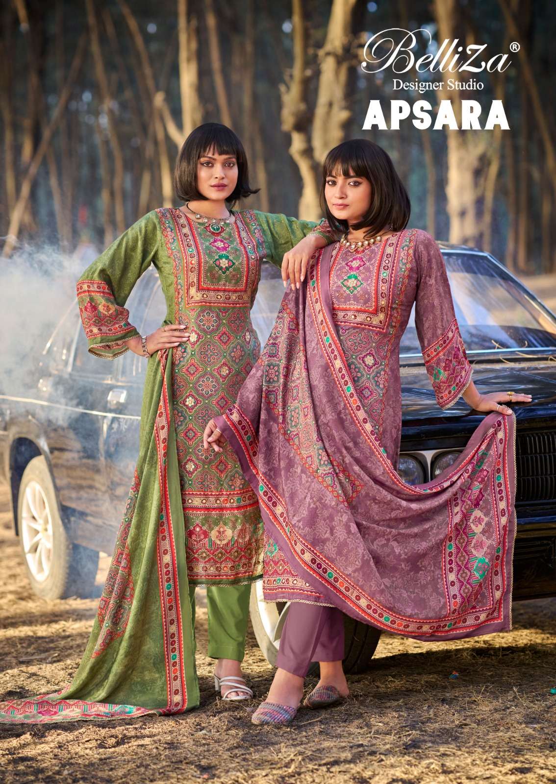BELLIZA DESIGNER STUDIO APSARA VISCOSE DIGITAL PRINT WITH FANCY EMBROIDERY WORK SUIT