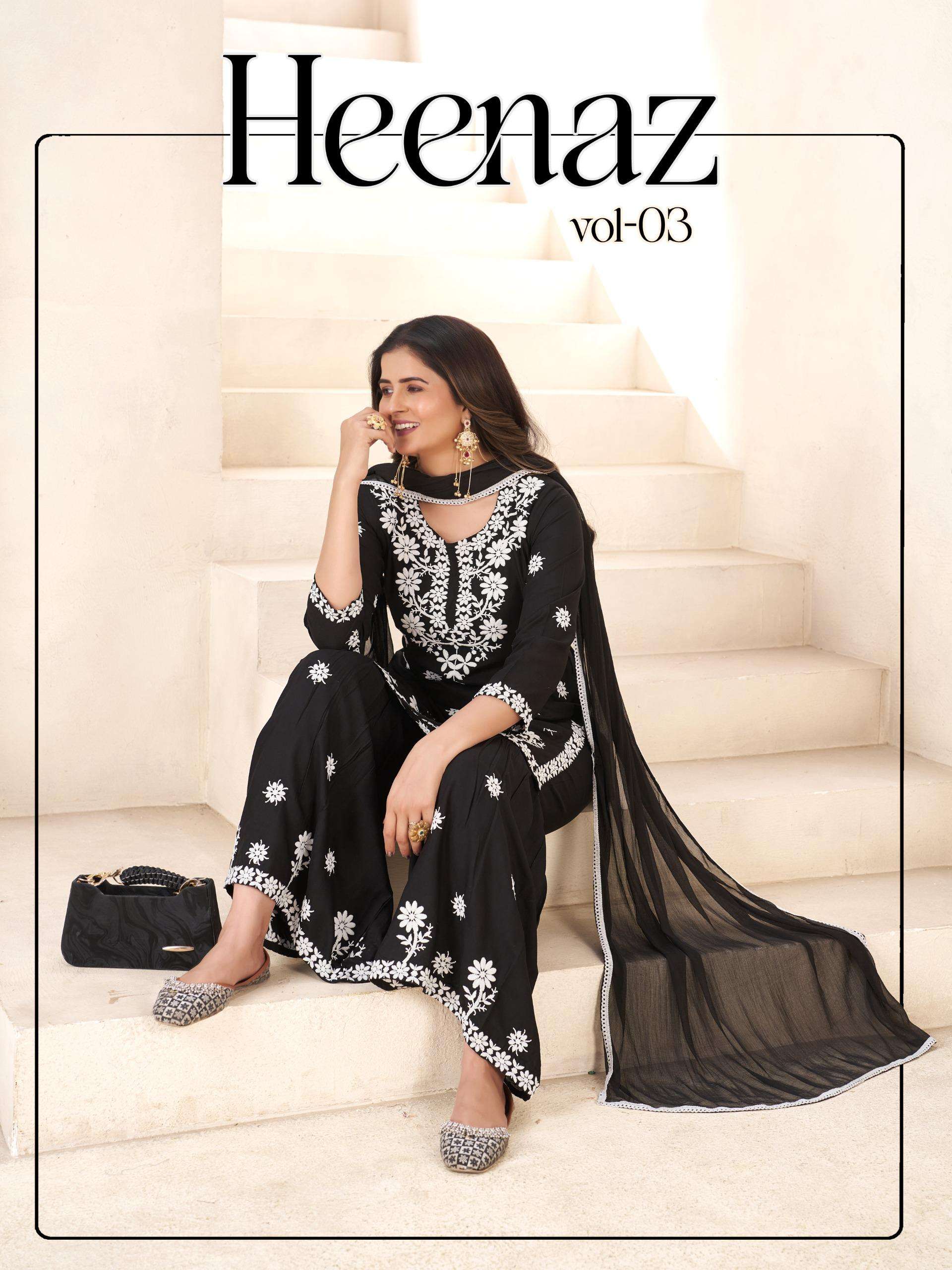 BLUE HILLS HEENAZ VOL 3 RAYON FANCY WORKS LADIES 3PCS SET COLLECTION 