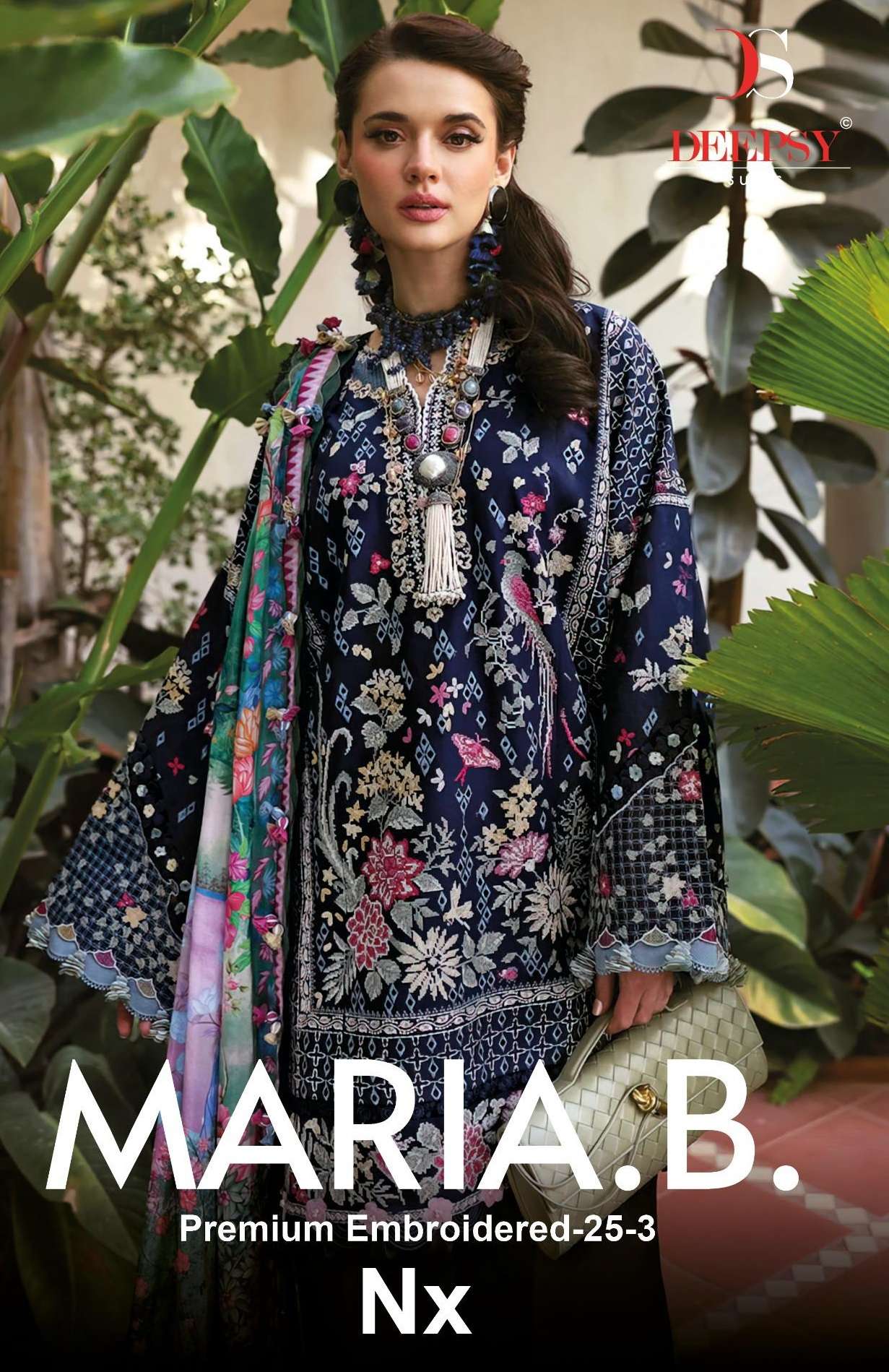 DEEPSY SUITS MARIA B PREMIUM 25 EMBROIDERED 25 VOL 3 NX COTTON EMBRODERY DESIGNER SUIT