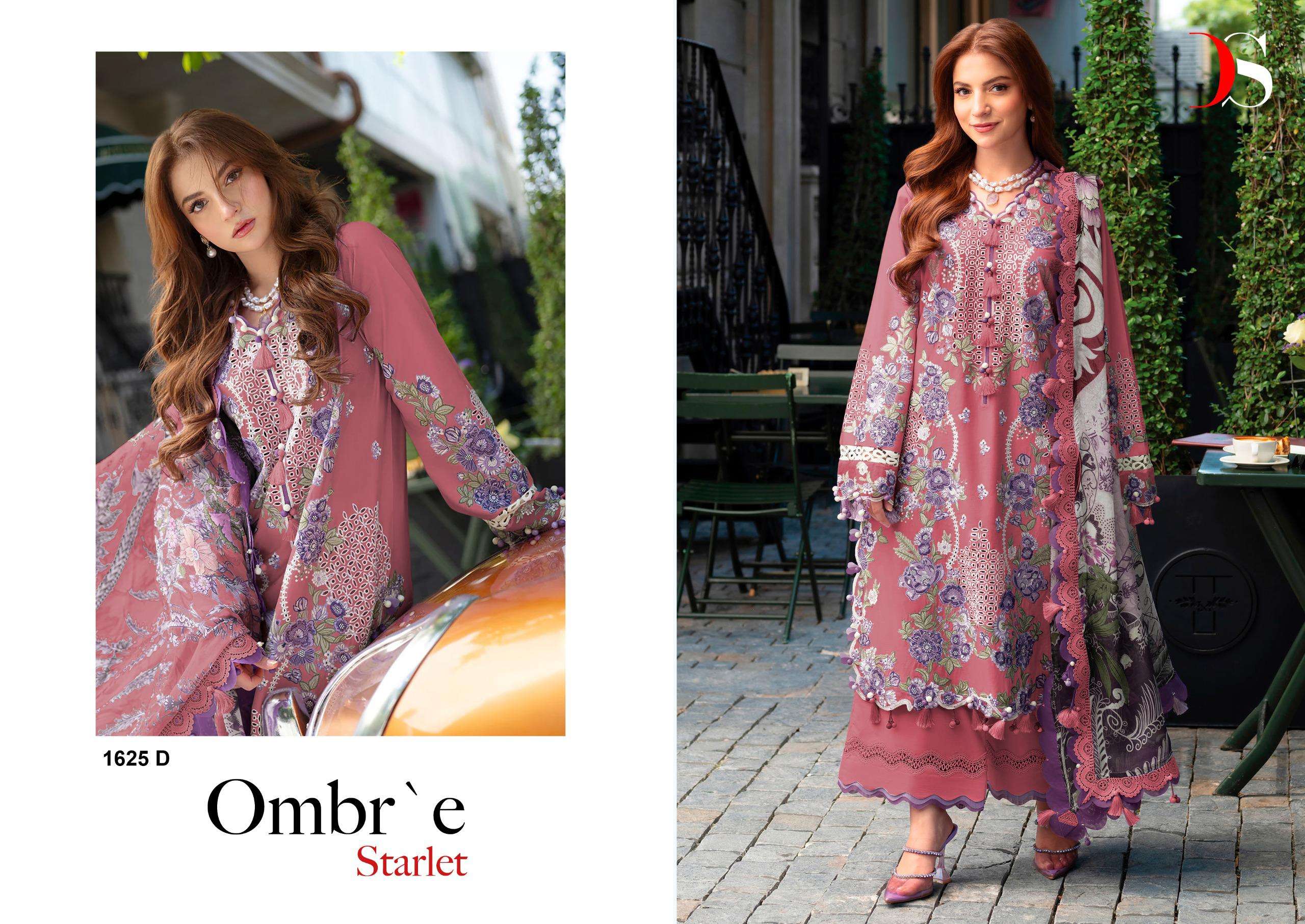 DEEPSY SUITS OMBRE STARLET HIT DESIGN 1625 COTTON HEAVY EMBROIDERY DESIGNER PAKISTANI SUIT