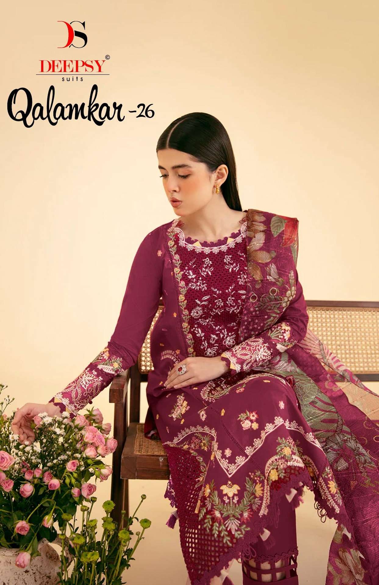 DEEPSY SUITS QALAMKAR LAWN 26 COTTON EMBROIDERY DESIGNER WORK SUIT