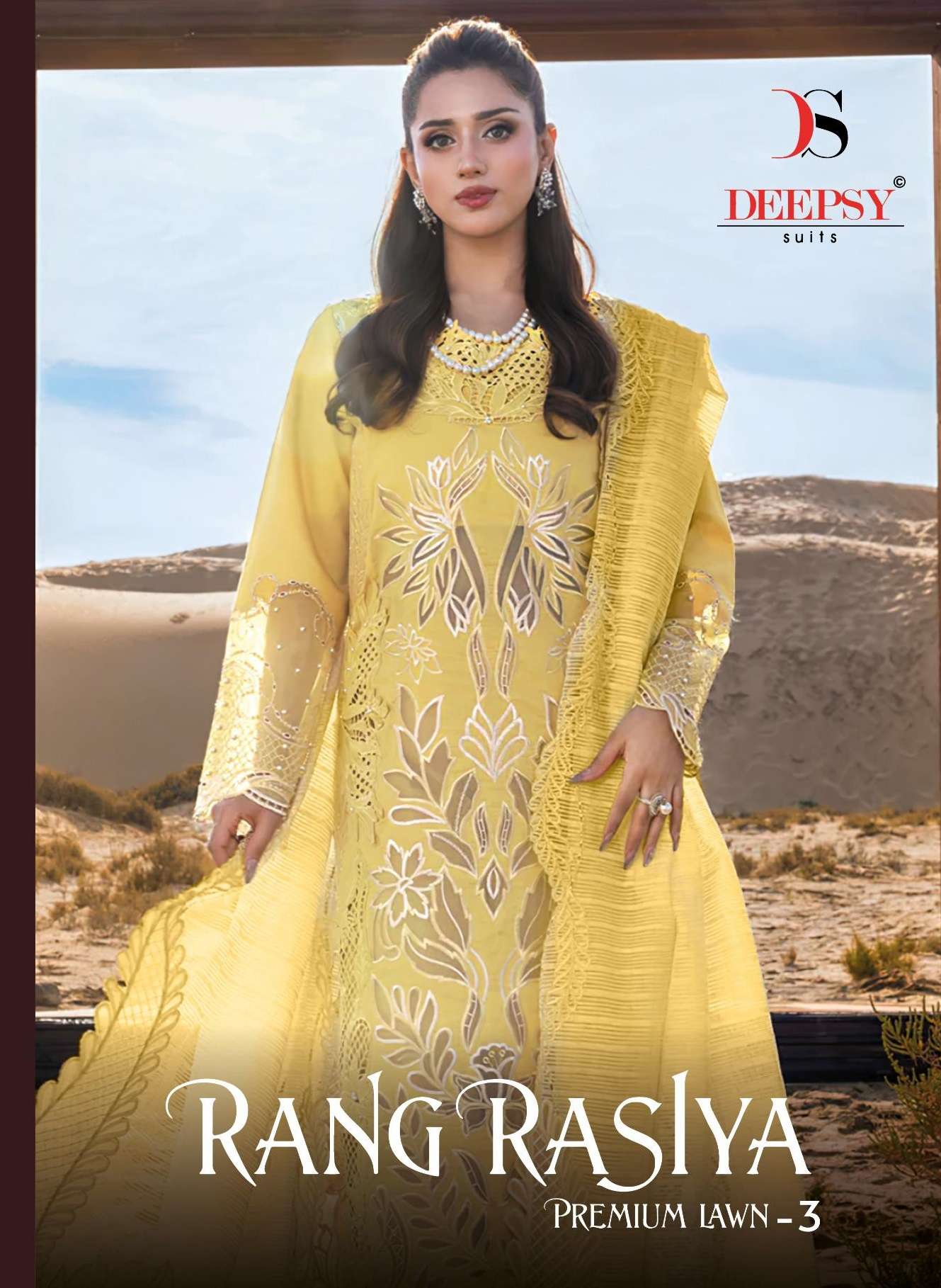 DEEPSY SUITS RANGRASIYA PREMIUM LAWN VOL 3 COTTON EMBROIDERY DESIGNER PAKISTANI SUIT