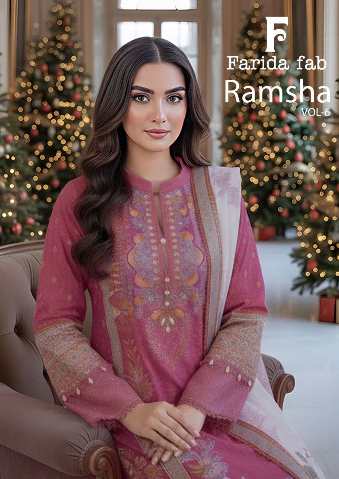 FARIDA FAB RAMSHA VOL 6 COTTON DIGITAL PRINTS SALWAR SUIT