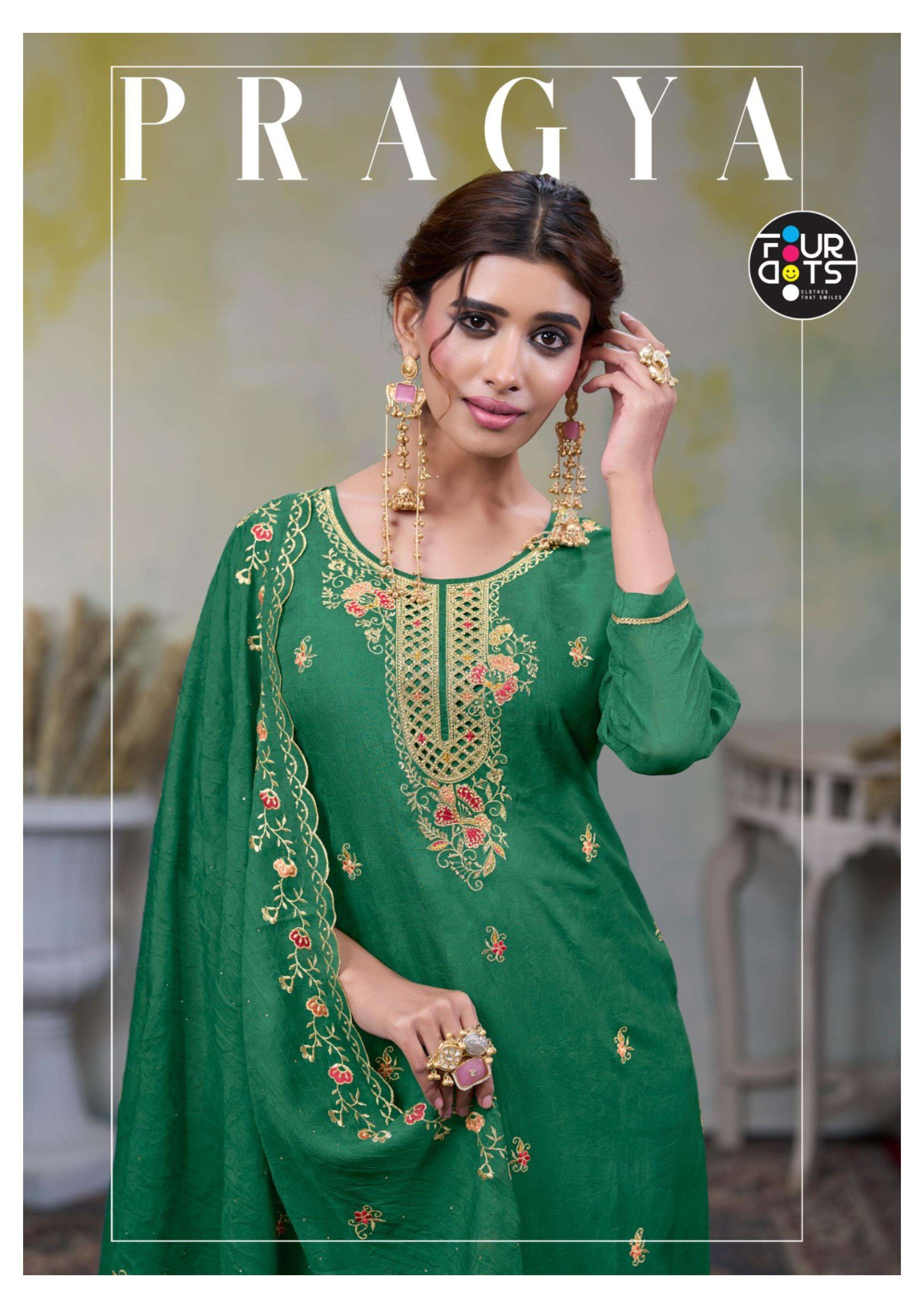 FOURDOTS PRAGYA ORGANZA HEAVY EMBROIDERED DESIGNER WORK SUT