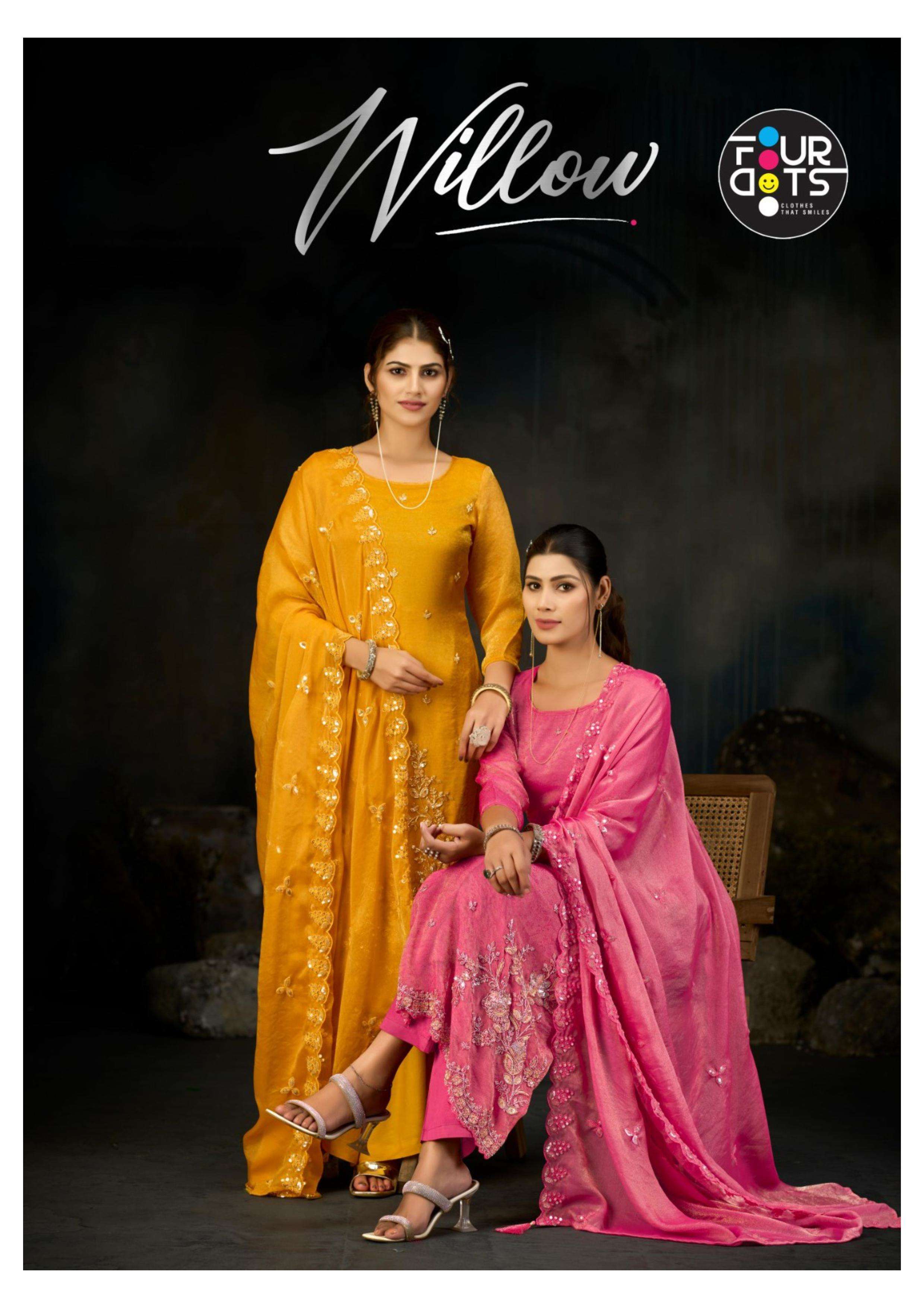 FOURDOTS WILLOW JACQUARD HAND WORK DESIGNER LADIES SUIT