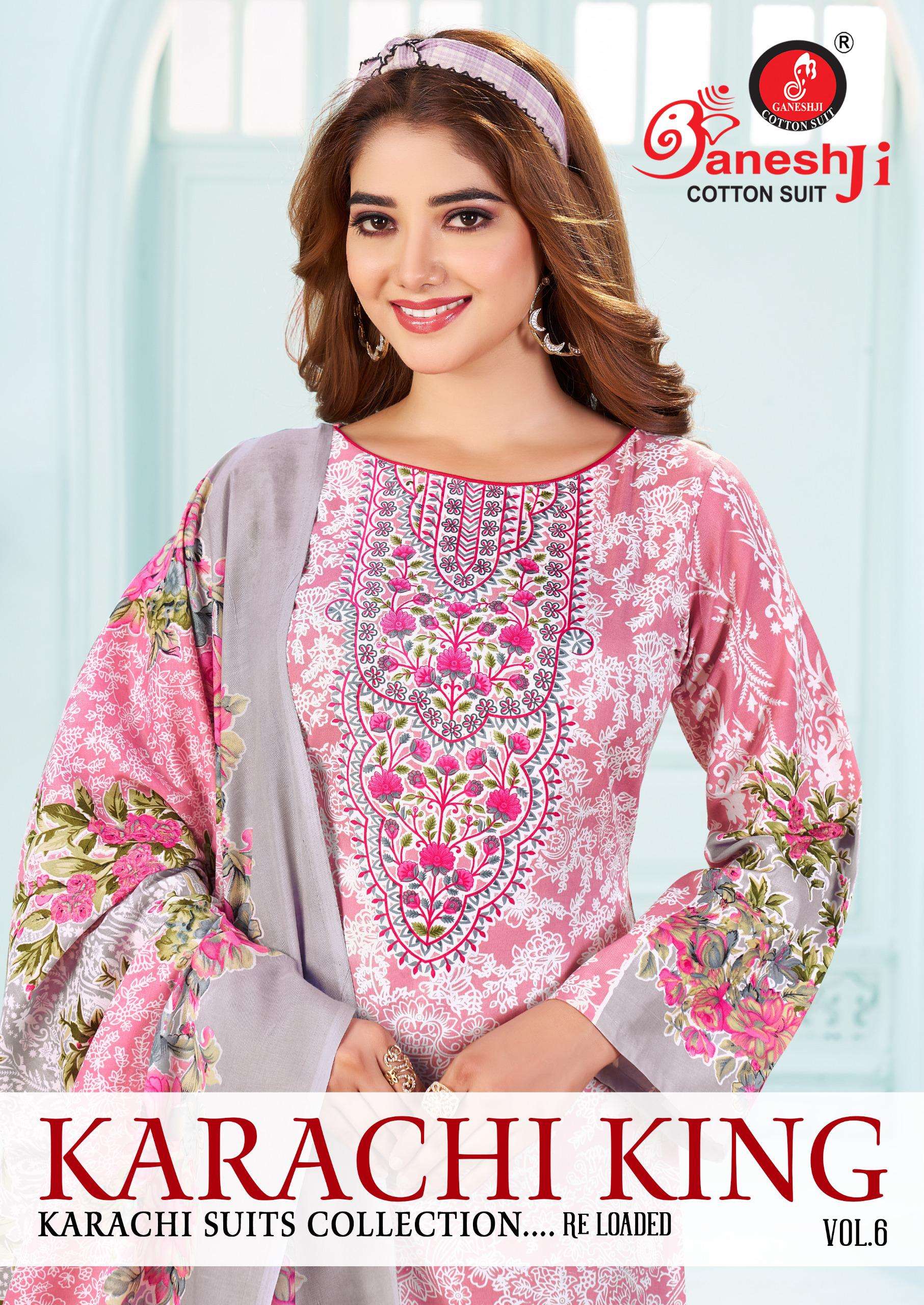 GANESHJI COTTON SUIT KARACHI KING VOL 6 COTTON DIGITAL PRINT SALWAR SUIT