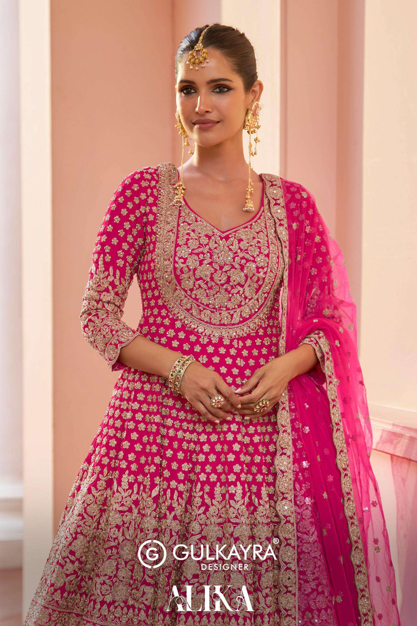 GULKAYRA DESIGNER ALIKA GEORGETTE HEAVY ELEGANT DESIGNER WEDDING WEAR SUIT