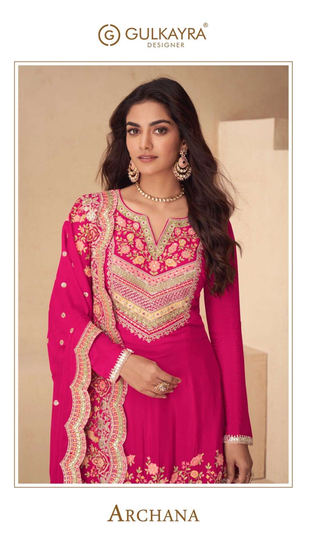 GULKAYRA DESIGNER ARCHANA HEAVY EMBROIDERY DESIGNER WEDDING WEAR SUIT