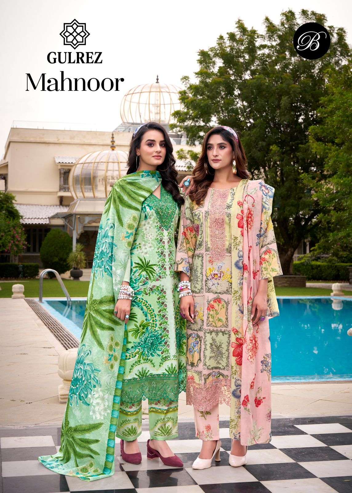 GULREZ MAHNOOR COTTON PRINT WITH FANCY EMBROIDERY WORK READY MADE SUIT