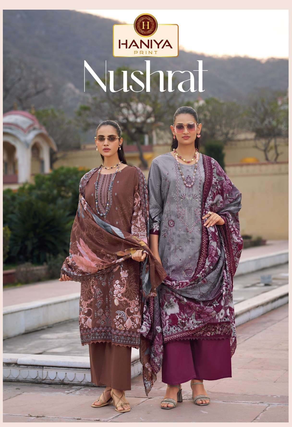 HANIYA PRINT NUSHRAT COTTON DIGITAL PRINTS WITH FANCY EMBROIDERY WORK SUIT