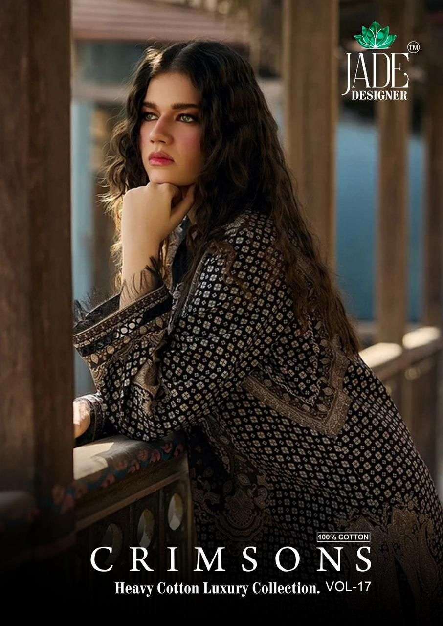 JADE CRIMSON EXCLUSIVE HEAVY LAWN COLLECTION VOL 17 COTTON DIGITAL KARACHI PRINTS SALWAR SUIT