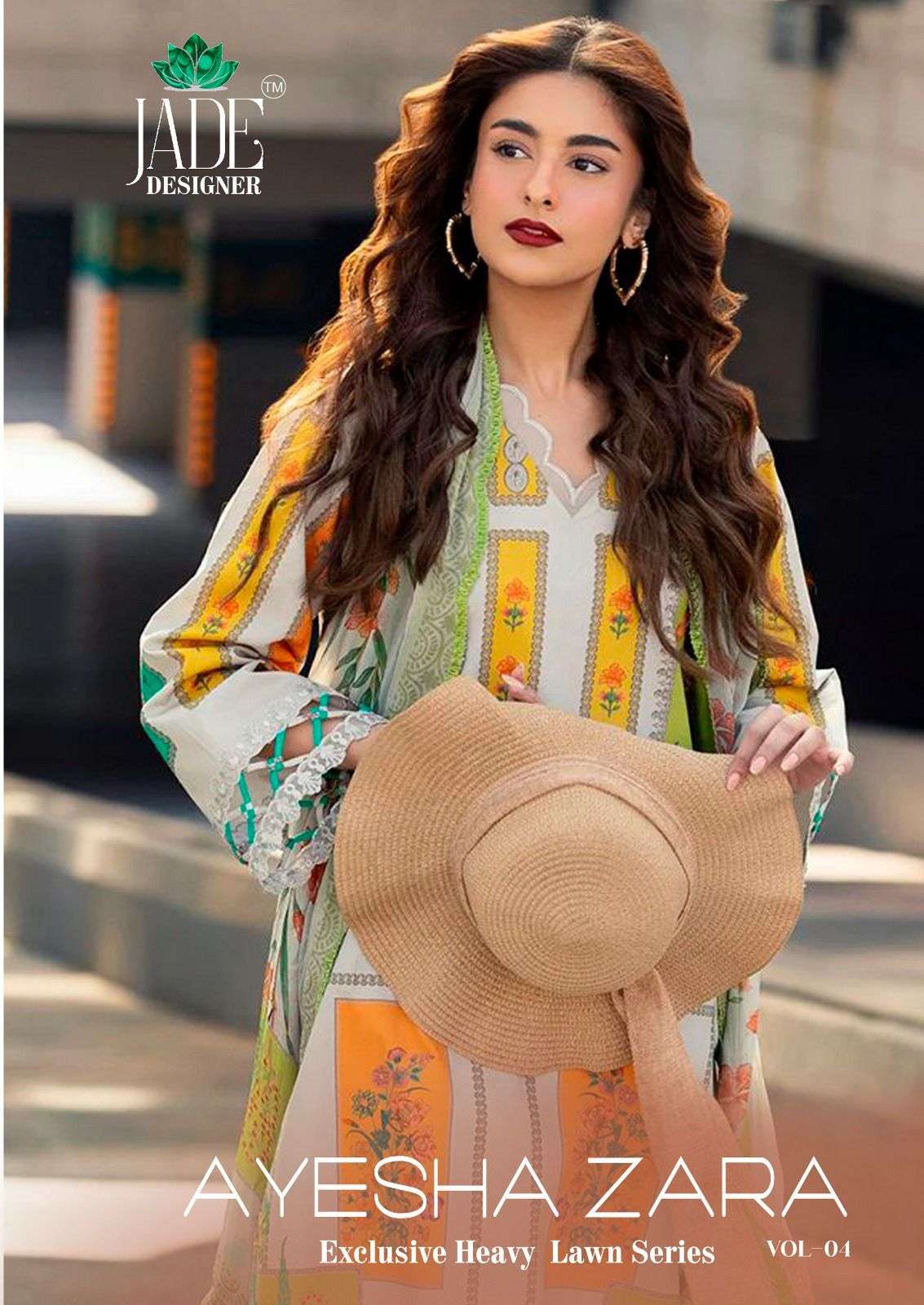 JADE DESIGNER AYESHA ZARA VOL 4 LAWN COTTON DIGITAL KARACHI PRINT SUIT
