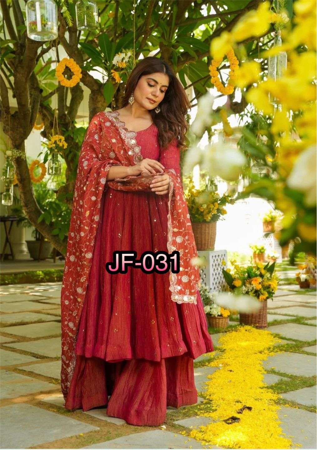 JF 031 SILK HEAVY EMBROIDERD DESIGNER ETHNIC WEAR LADIES SUIT