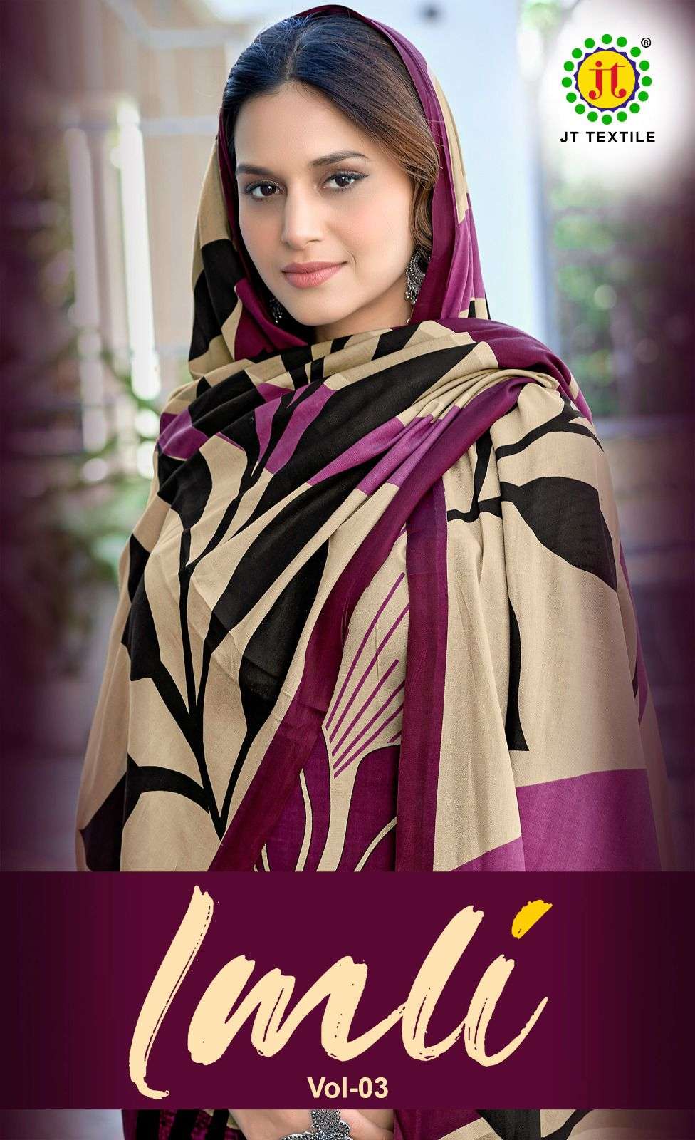 JT IMLI VOL 3 RAYON PRINT WITH FANCY WORK SUIT