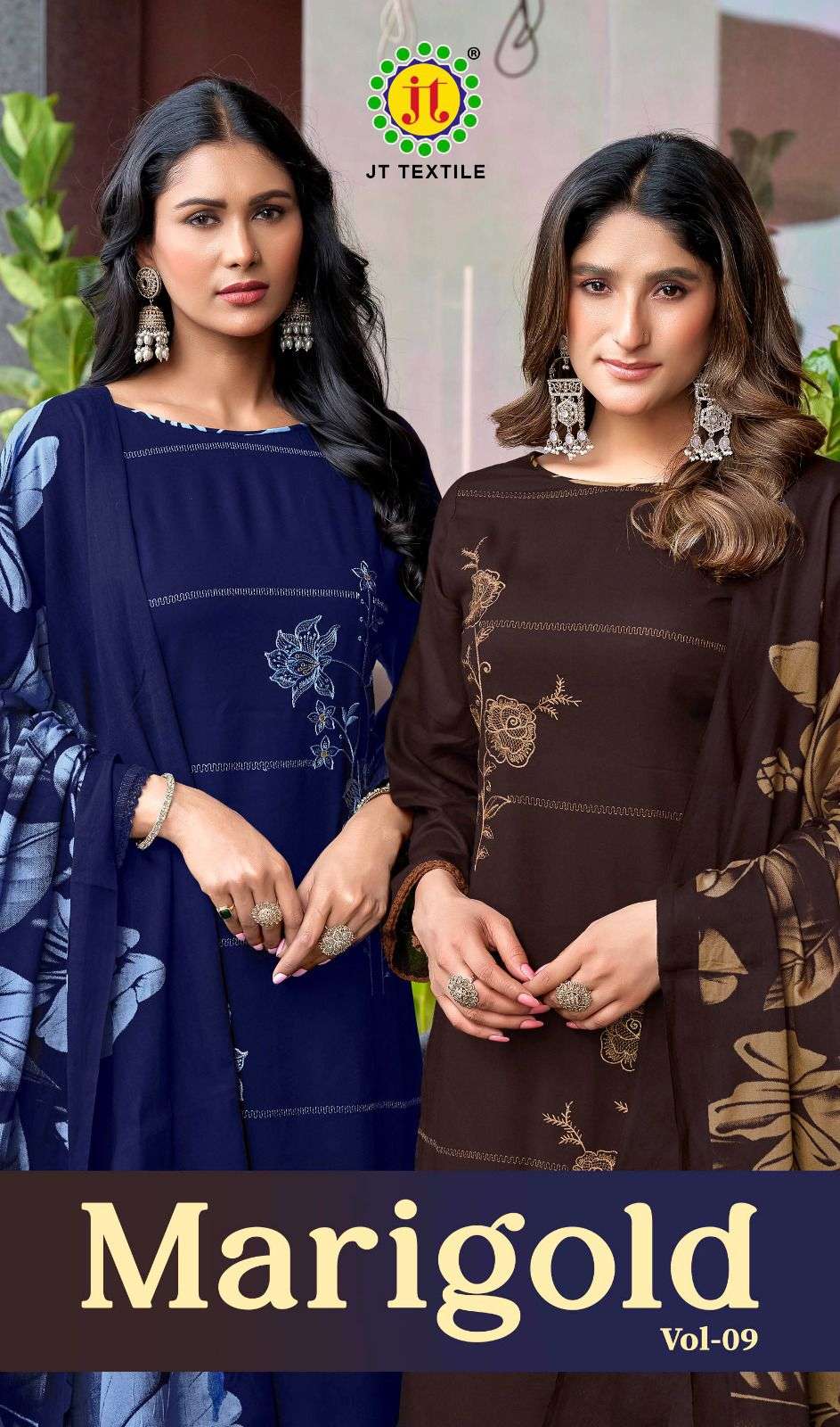 JT MARIGOLD VOL 9 RAYON FANCY PREMIUM WORKS LADIES SALWAR SUIT
